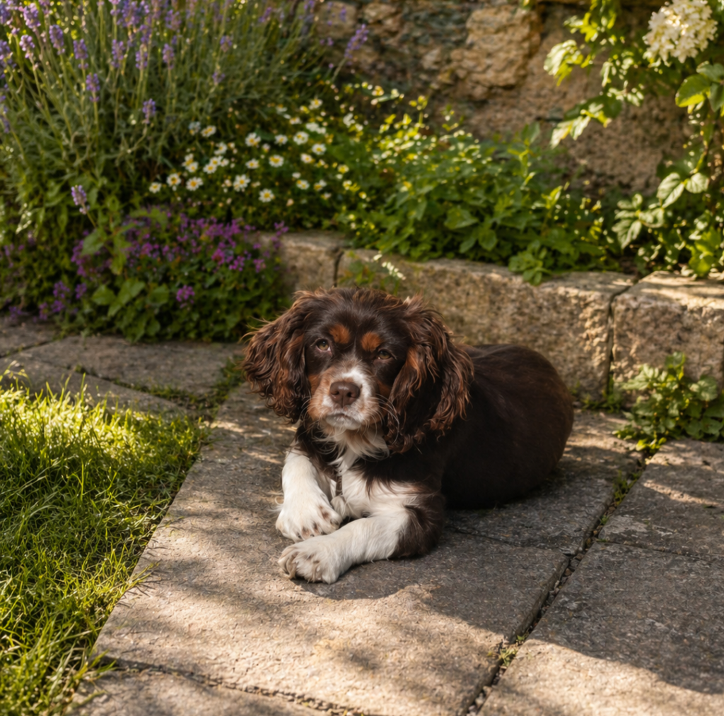 Tri chocolate cavalier 7 month old tri chocolate female